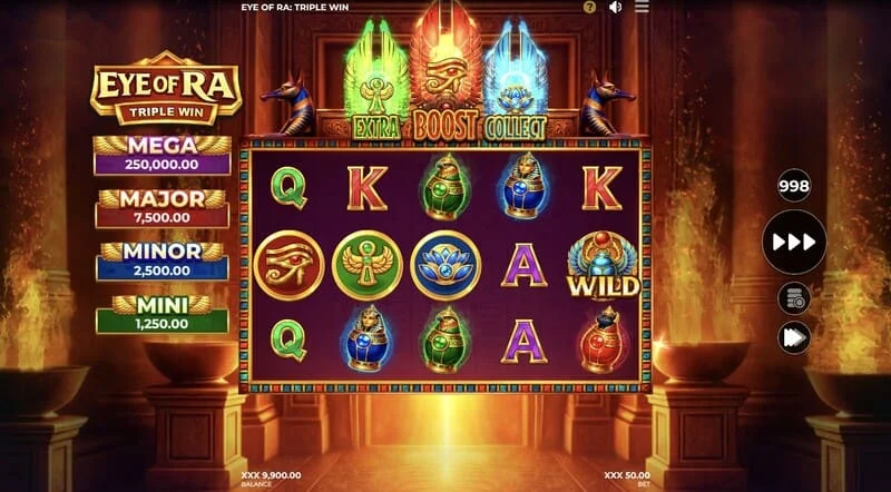 Eye of Ra Triple Win - Wild est apparu sur les rouleaux